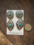 Concho Stamped Turquoise Earrings