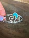 Vintage You have My Heart Crushed Turquoise Inlay Bracelet