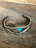 Vintage You have My Heart Crushed Turquoise Inlay Bracelet