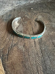 Vintage Crushed Turquoise Inlay Stacker Bracelet