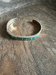 Vintage Crushed Turquoise Inlay Stacker Bracelet