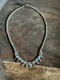 Mini Turquoise Squash Blossom Necklace