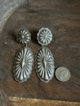 Sterling Silver Stamped Concho Earrings