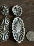 Sterling Silver Stamped Concho Earrings