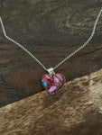 Pink Turquoise Heart Pendant Necklace