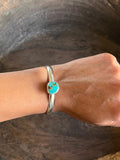 Single Turquoise Sterling Silver Stacker Bracelet