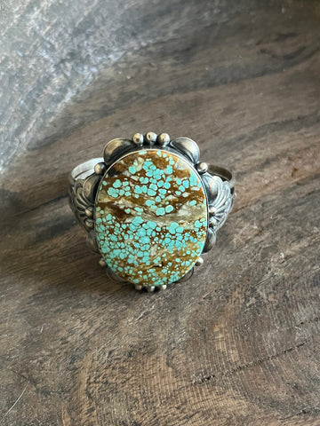 Huge Number 8 Turquoise Webbed Bracelet