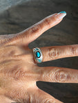 Vintage Turquoise Stone with Inlay Ring