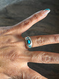 Vintage Turquoise Stone with Inlay Ring