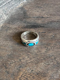 Vintage Turquoise Stone with Inlay Ring