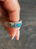 Vintage Turquoise Stone with Inlay Ring