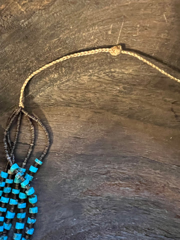 Rustic Turquoise Heishi Bead Necklace Native American - Yourgreatfinds