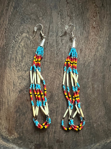 Colorful Choctaw Beaded Earrings