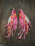 Pretting in Pink Lightning Beaded Hawaiian Earrings