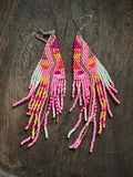 Pretting in Pink Lightning Beaded Hawaiian Earrings