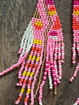 Pretting in Pink Lightning Beaded Hawaiian Earrings