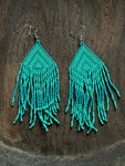 Crazy in Turquoise Beaded Hawaiian Earrings