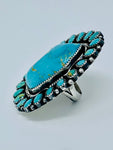 Sterling Silver Turquoise Cluster Ring