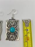 Concho Sterling Silver Earrings with Turquoise