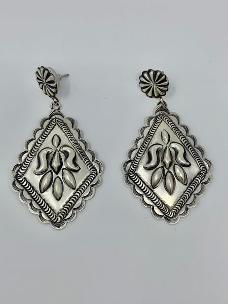 Concho Sterling Silver Earrings – AG47Trading
